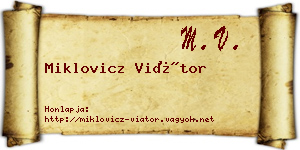 Miklovicz Viátor névjegykártya